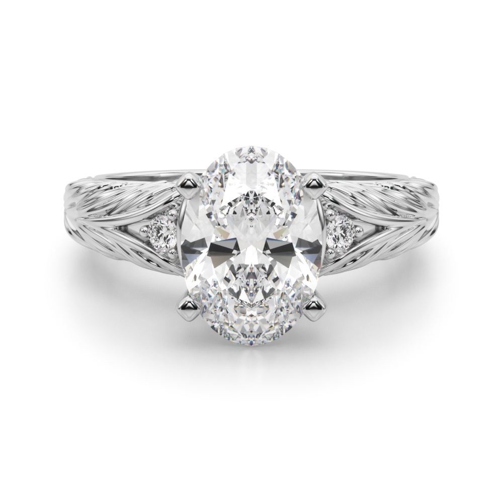 SunshineDiamonds Side Stone Diamond Diamond Rings in 9K White Gold and 0.20 Carat Natural Diamond