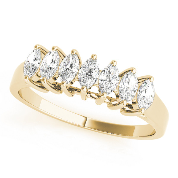 0.63 Ct Lab-Created Marquise Cut 7 Stone Diamond Ring in 9K White Gold
