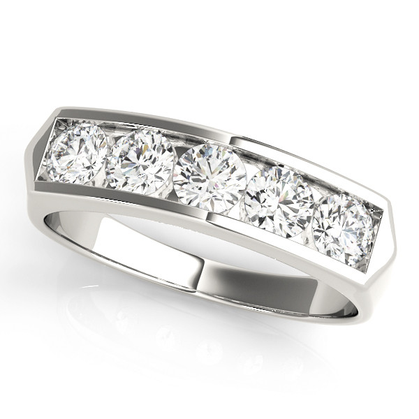 0.87 Ct Lab-Created Round Cut Summit  Diamond Rings in 9K White Gold