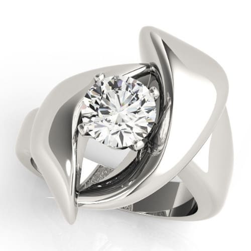 0.2 Ct Natural Round Cut Orugle  Solitaire Diamond Rings in Silver 925