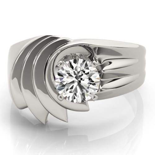 0.2 Ct Natural Round Cut Oslo  Solitaire Diamond Rings in Silver 925
