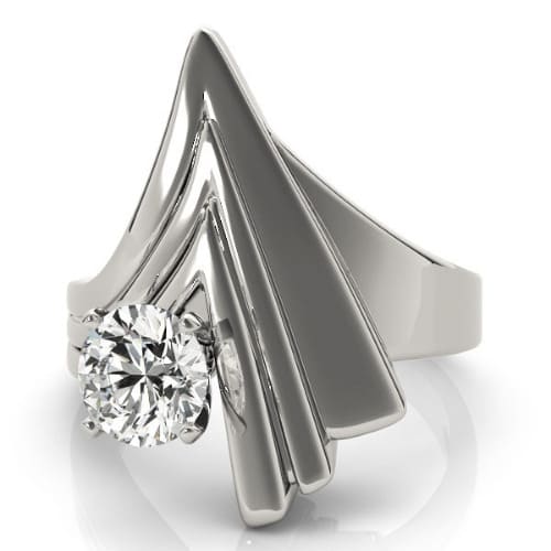 0.2 Ct Natural Round Cut Oslow  Solitaire Diamond Rings in Silver 925