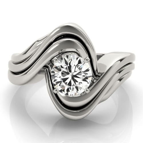 0.2 Ct Natural Round Cut Osthryth  Solitaire Diamond Rings in Silver 925