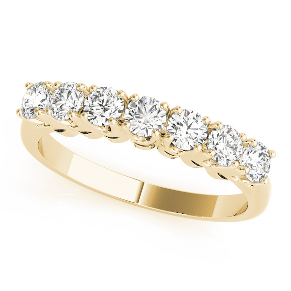 0.75 Ct Lab-Created Round Cut Aiyana 7 Stone Ring Diamond Rings in 9K White Gold