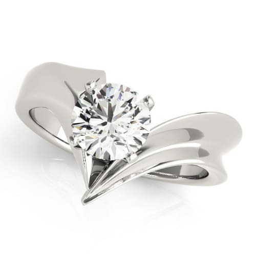 0.2 Ct Natural Round Cut Otelia  Solitaire Diamond Rings in Silver 925
