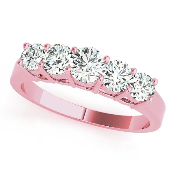 0.25 Ct Lab Grown Round Cut Elsy 5 Stone Ring Diamond Rings in 9K White Gold