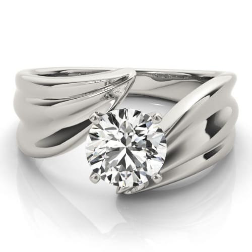 0.2 Ct Natural Round Cut Ouarda  Solitaire Diamond Rings in Silver 925