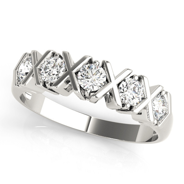 0.25 Ct Lab-Created Round Cut  5 Stone Ring Diamond Rings in 9K Yellow Gold