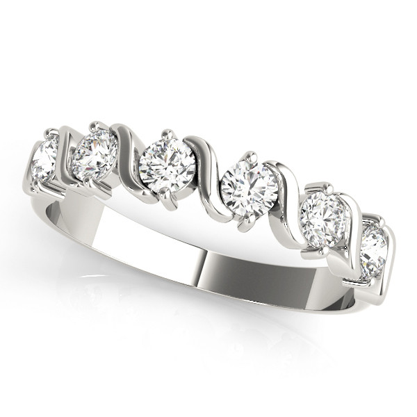 0.25 Ct Lab-Created Round Cut  5 Stone Ring Diamond Rings in 9K White Gold