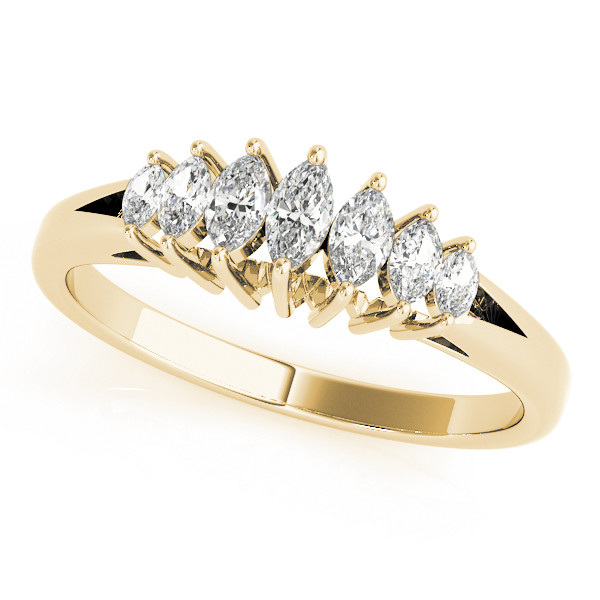 0.22 Ct Lab-Created Marquise Cut Rayanna 7 Stone Ring Diamond Rings in 9K White Gold