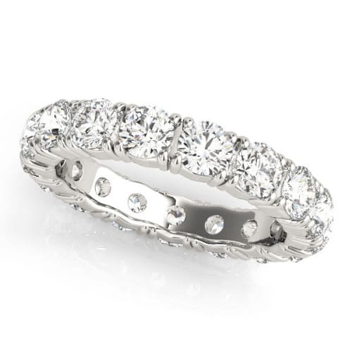 2.4 Ct Natural Round Cut Elyza  Diamond Rings in 9K White Gold
