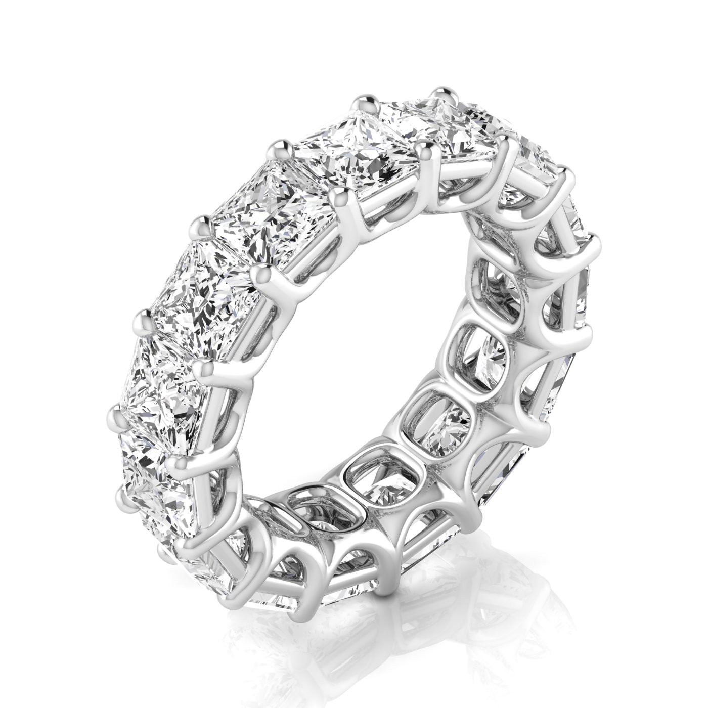 2.2 Ct Lab-Created Princess Cut Rosalina  Diamond Rings in 9K White Gold
