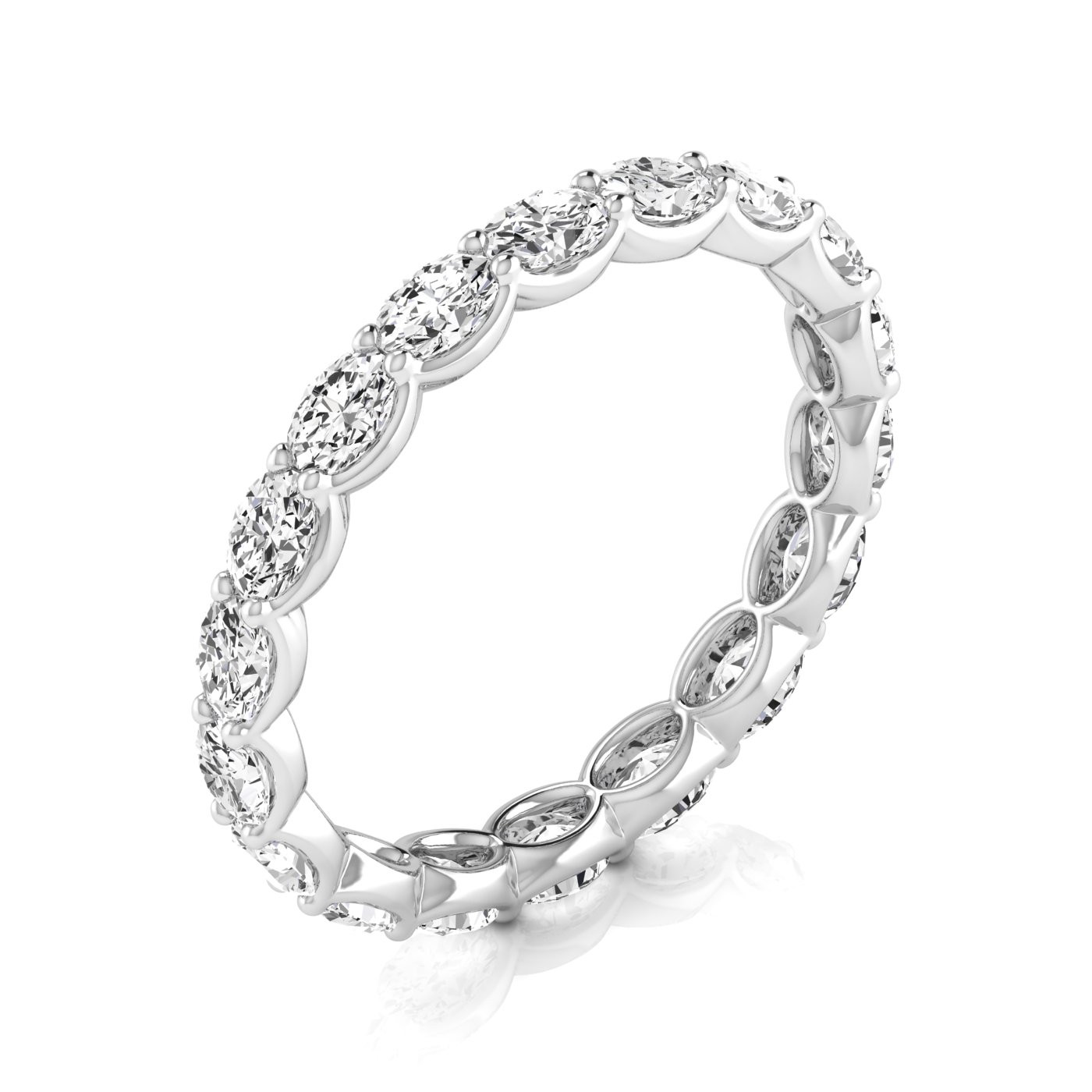 1.7 Ct Lab-Created Oval Cut Zhuri  Diamond Rings in 9K White Gold