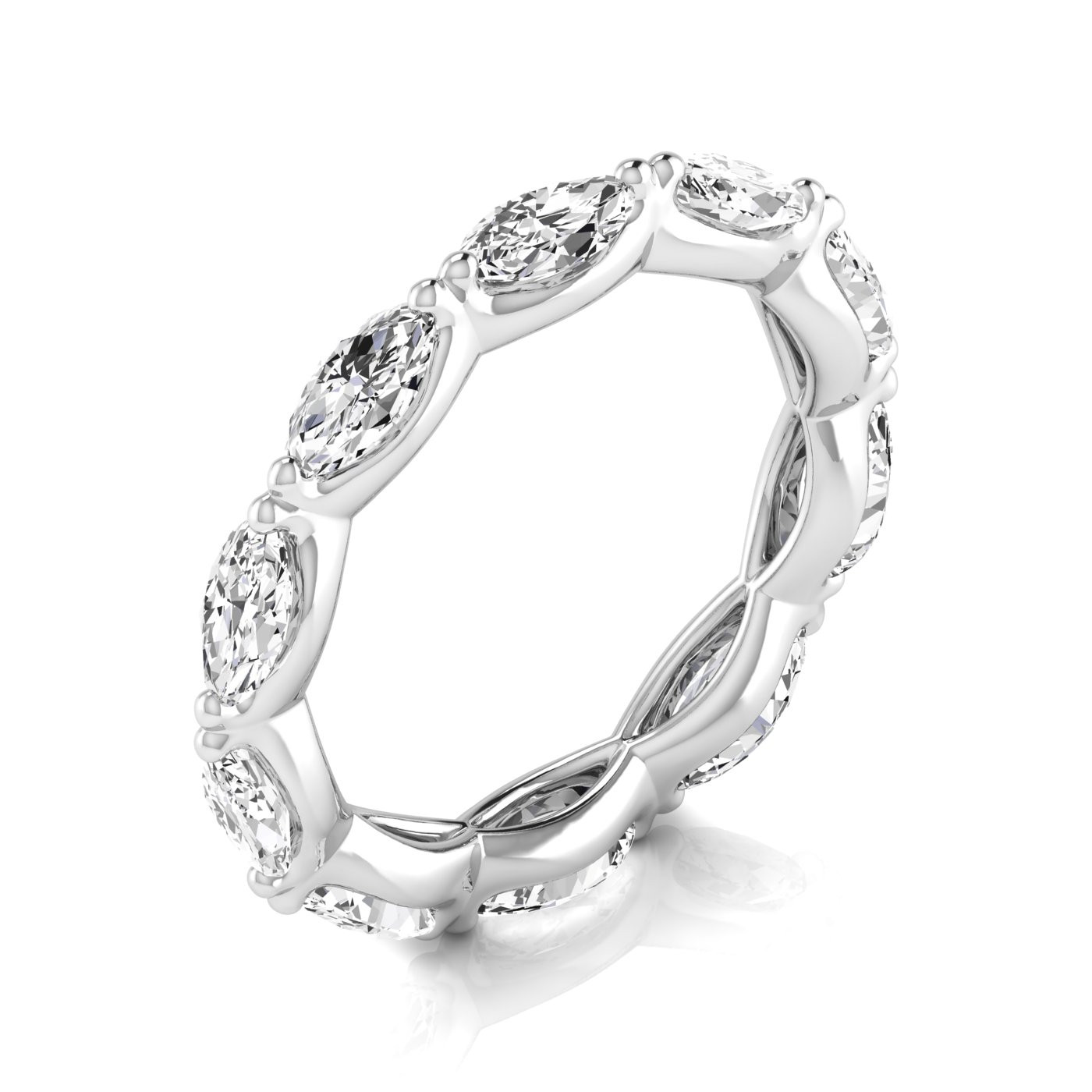 1.4 Ct Lab-Created Marquise Cut Alitzel  Diamond Rings in 9K White Gold
