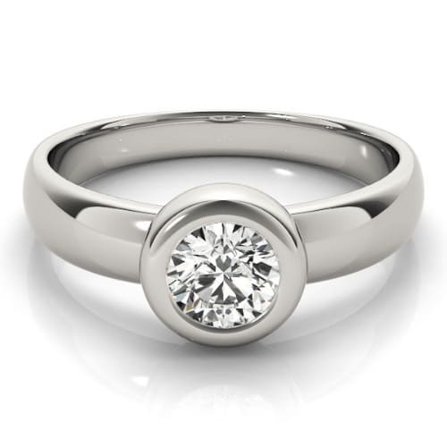 0.2 Ct Natural Round Cut Zaylie  Solitaire Diamond Rings in 9K White Gold