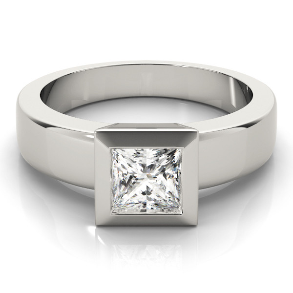 0.2 Ct Lab-Created Diamond Princess Cut Zavi  Classic Solitaire Engagement Rings in Silver 925