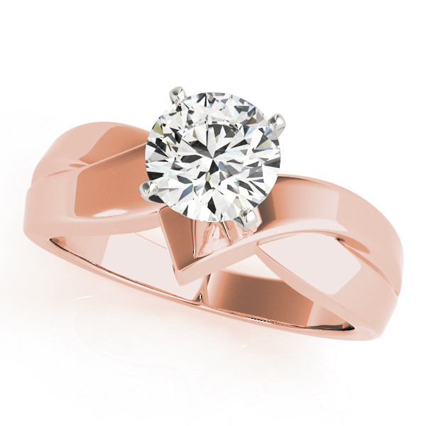 Zilphia Natural Rose Gold 4 Prong Solitaire Diamond Ring