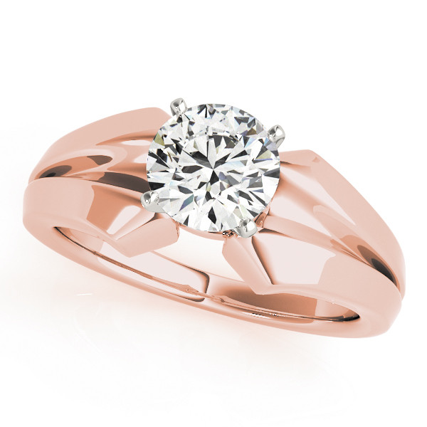Delilah Natural Rose Gold 4 Prong Solitaire Diamond Ring