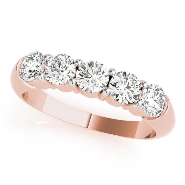Ayleen Lab Grown Rose Gold 4 Prong 5 Stone Diamond Ring