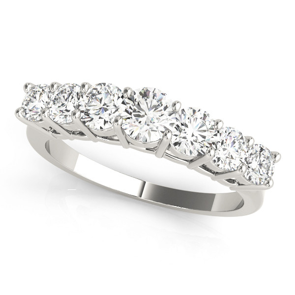 0.33 Ct Lab-Created Round Cut Aarya 7 Stone Ring Diamond Rings in 9K White Gold