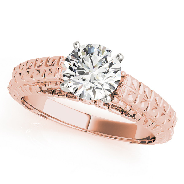 Daphne Natural Rose Gold 4 Prong Solitaire Diamond Ring