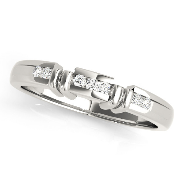 0.06 Ct Lab Grown Round Cut Leilahni  Diamond Rings in 9K White Gold