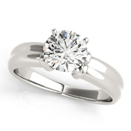 0.2 Ct Natural Round Cut Dahlia  Solitaire Diamond Rings in Silver 925