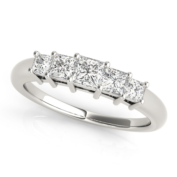 1.05 Ct Lab-Created Princess Cut Ameli  Diamond Rings in 9K White Gold