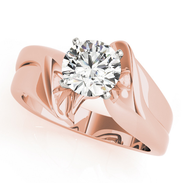 Danielle Natural Rose Gold 4 Prong Solitaire Diamond Ring
