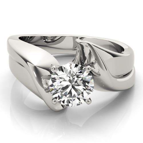 0.2 Ct Natural Round Cut Danielle  Solitaire Diamond Rings in Silver 925