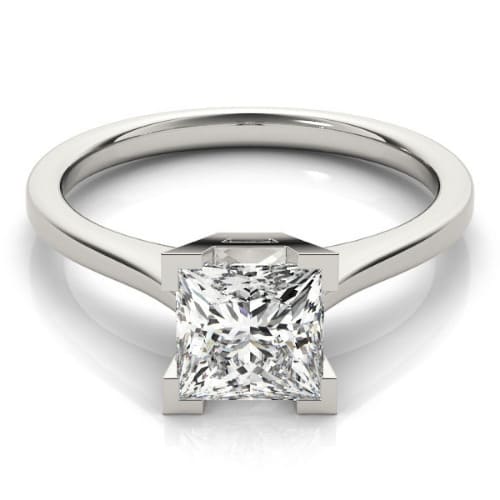 0.2 Ct Lab-Created Diamond Princess Cut Dorothy  Classic Solitaire Engagement Rings in Silver 925