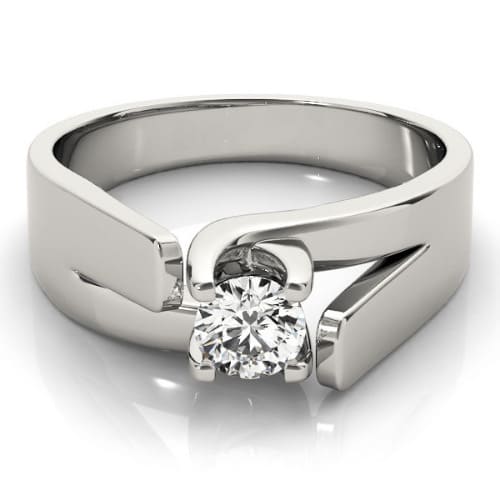 0.2 Ct Natural Round Cut Davina  Solitaire Diamond Rings in Silver 925
