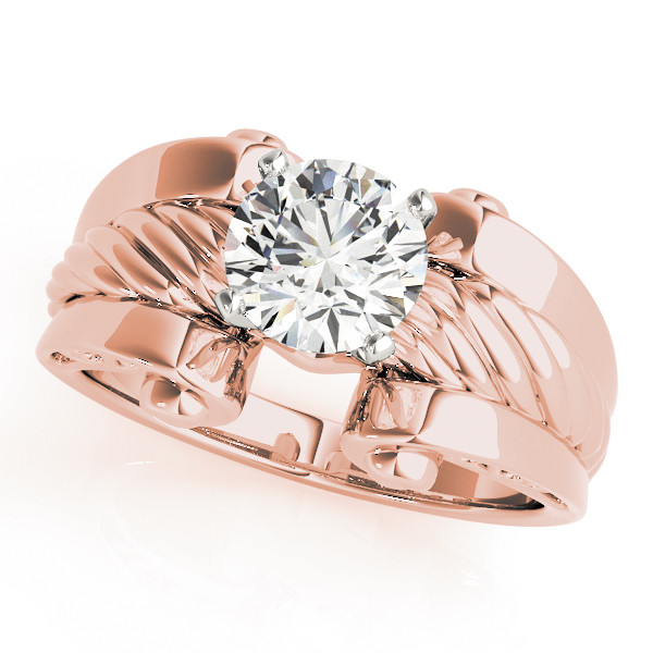 Dayana Natural Rose Gold 4 Prong Solitaire Diamond Ring
