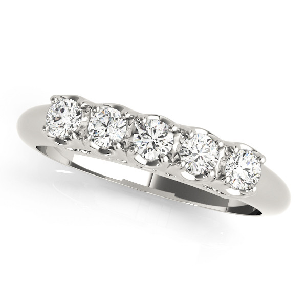 0.35 Ct Lab-Created Round Cut Ayana 5 Stone Ring Diamond Rings in 9K White Gold