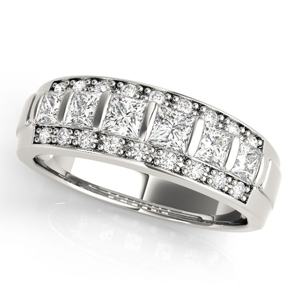 0.84 Ct Lab-Created Princess Cut Aivy  Diamond Rings in 9K White Gold