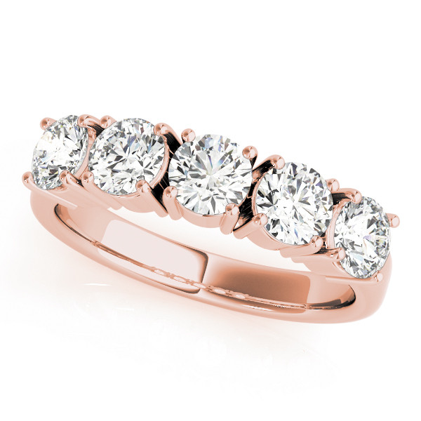 1.75 Ct Lab-Created Round Cut Rebekah 5 Stone Ring Diamond Rings in 9K White Gold