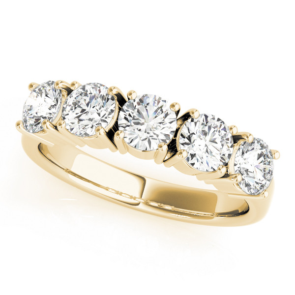 1.75 Ct Lab-Created Round Cut Rebekah 5 Stone Ring Diamond Rings in 9K White Gold