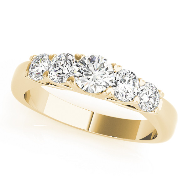 Arlett Lab Grown Yellow Gold Prong 5 Stone Diamond Ring