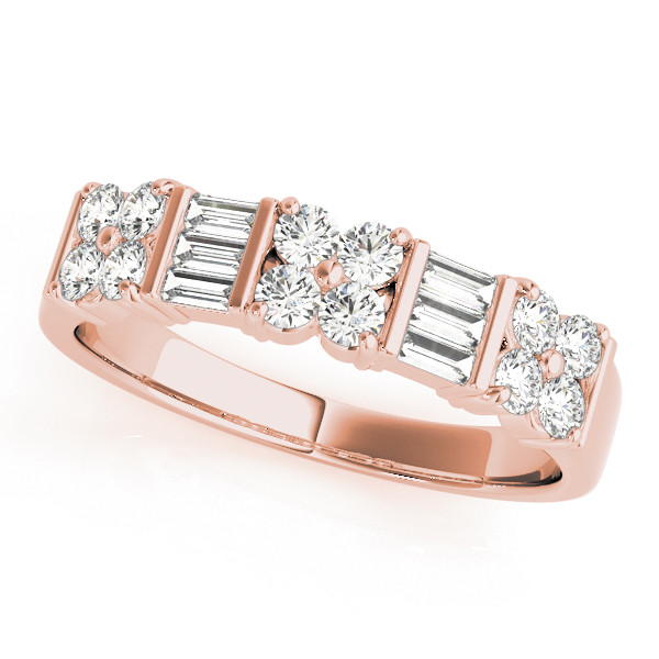 Myles Lab Grown Rose Gold Bar And Prong Set  Diamond Ring