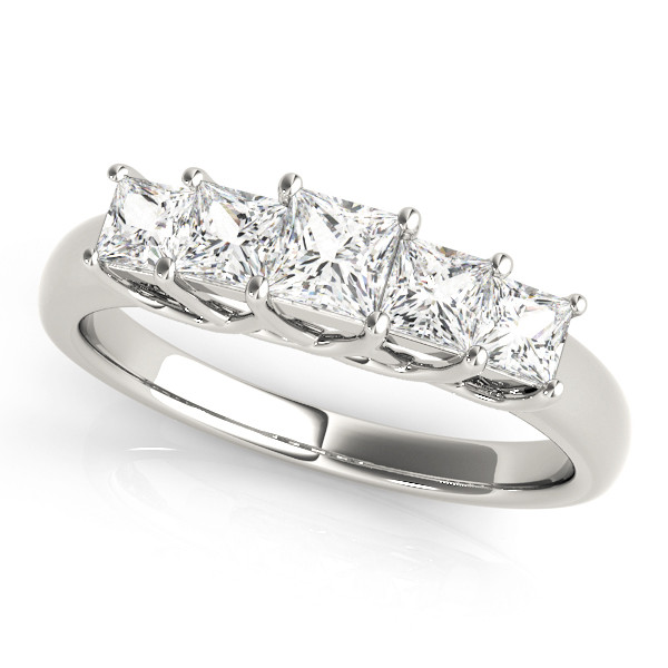 0.3 Ct Lab-Created Princess Cut Amberlee  Diamond Rings in 9K White Gold