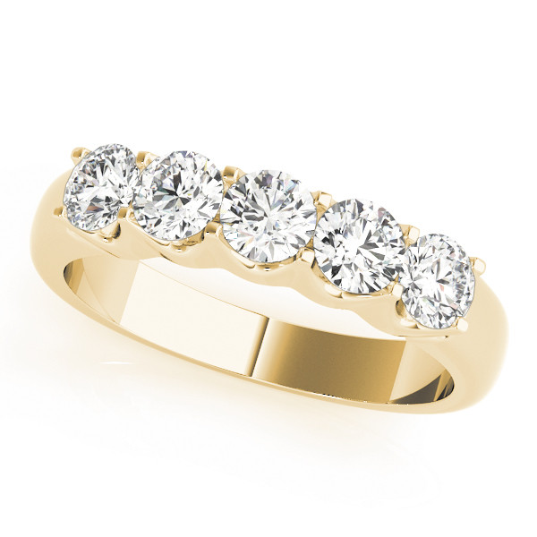 1 Ct Lab-Created Round Cut Blanca 5 Stone Ring Diamond Rings in 9K White Gold