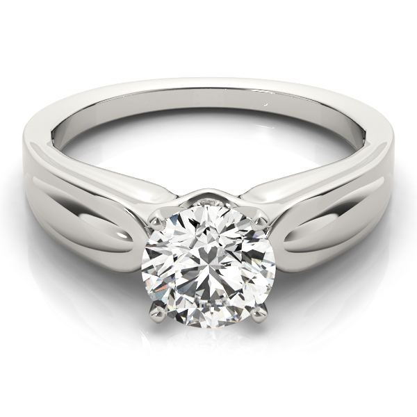 0.2 Ct Natural Round Cut Della  Solitaire Diamond Rings in 9K White Gold