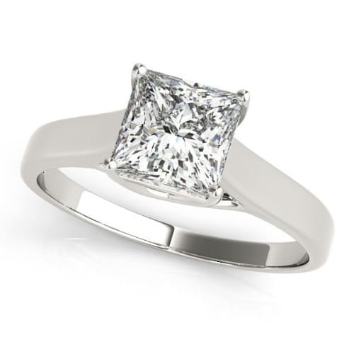 0.1 Ct Lab-Created Princess Cut Dixie  Solitaire Diamond Rings in Silver 925