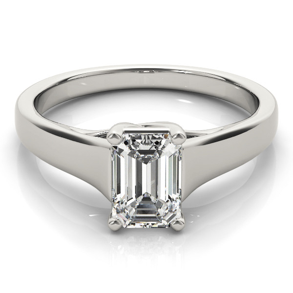 0.2 Ct Lab-Created Diamond Emerald Cut Leonie Classic Solitaire Engagement Rings in Silver 925