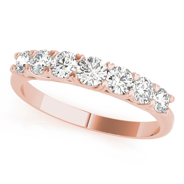 0.87 Ct Lab-Created Round Cut Avah 7 Stone Ring Diamond Rings in 9K White Gold