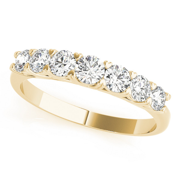 0.87 Ct Lab-Created Round Cut Avah 7 Stone Ring Diamond Rings in 9K White Gold
