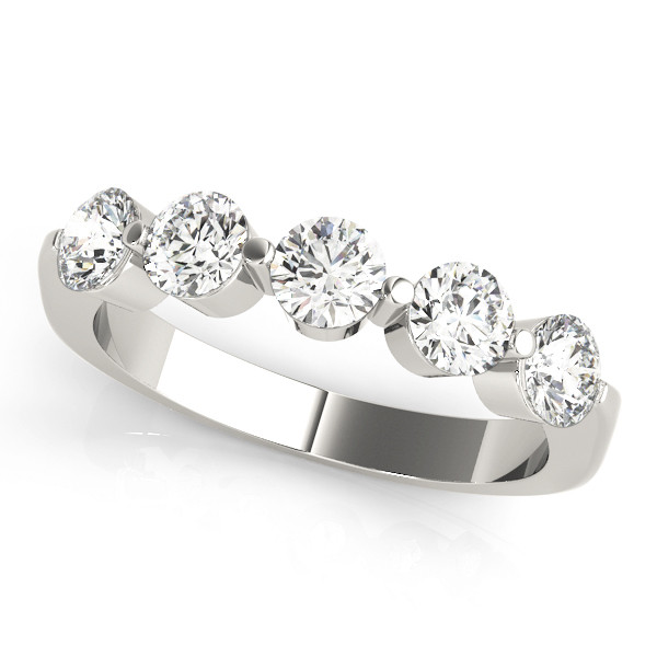 0.25 Ct Lab Grown Round Cut Ashlynn  5 Stone Ring Diamond Rings in 9K White Gold