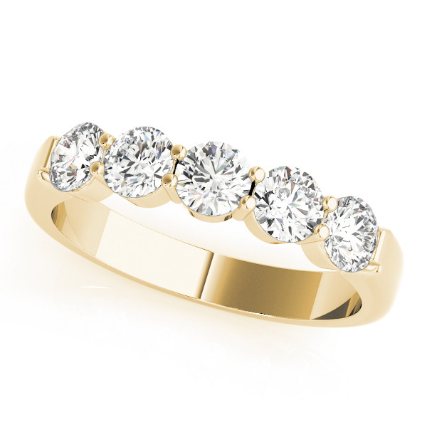 Amaris Lab Grown Yellow Gold 4 Prong 5 Stone Diamond Ring