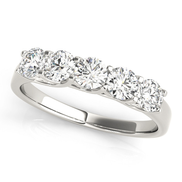 1 Ct Lab Grown Round Cut Sarahi 5 Stone Ring Diamond Rings in 9K White Gold