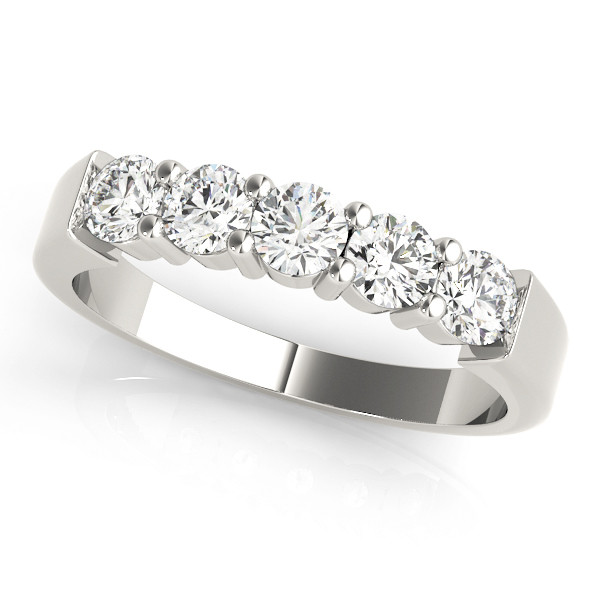 0.5 Ct Lab-Created Round Cut Indy  5 Stone Ring Diamond Rings in 9K White Gold